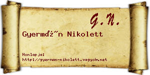 Gyermán Nikolett névjegykártya
