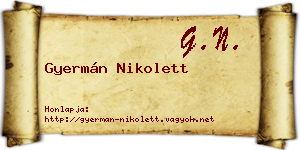 Gyermán Nikolett névjegykártya