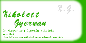 nikolett gyerman business card