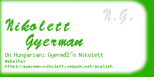 nikolett gyerman business card